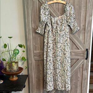 Elegant Floral Long Sleeve Dress